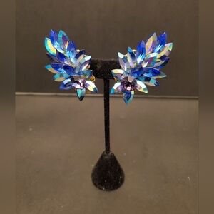 Vintage Michele Sugar Iridescent Blue Earrings